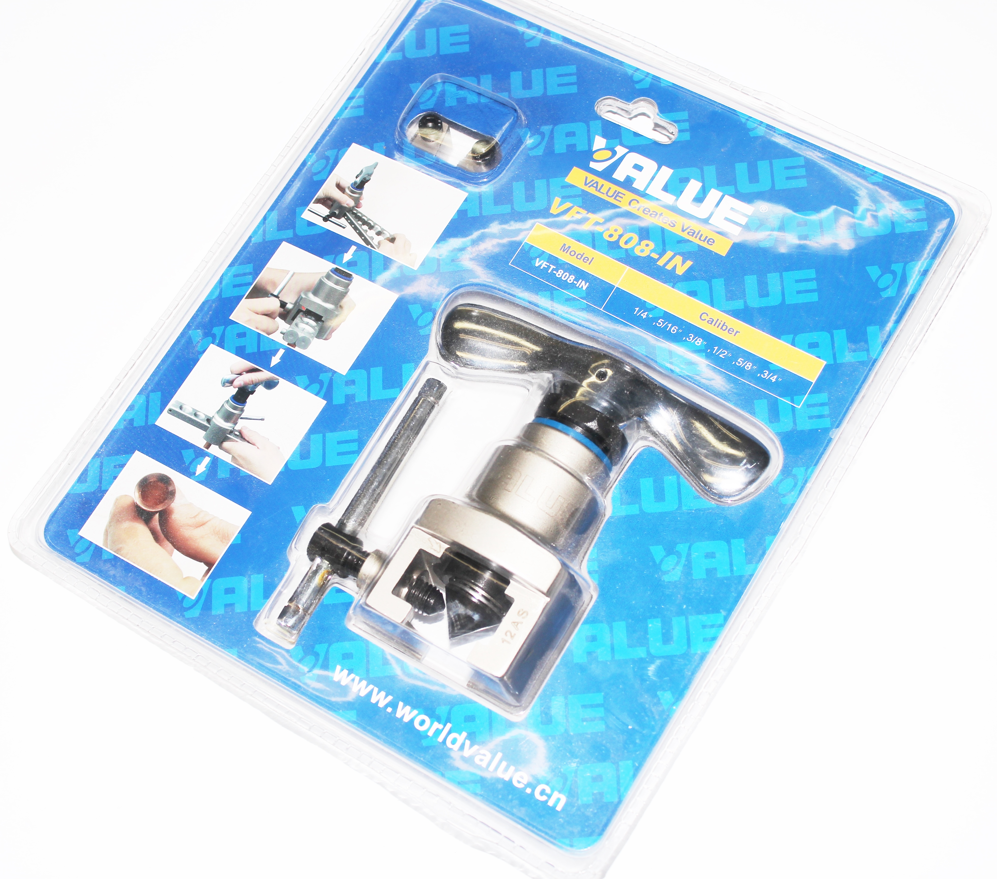 VFT-808-I-N Вальцовка Value 1/4" - 3/4"1 плашка, блистер VFT-808-I-N