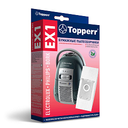 6-5 | EX 1 Topperr Пылесборник для пылесоса Electrolux Clario,Excellio,Oxygen, 5 шт.в ед.