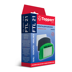FTL 21 Topperr Комплект фильтров для пылесосов Tefal TW25..,TW27..Rowenta RO25..,RO27 Moulinex MO25.